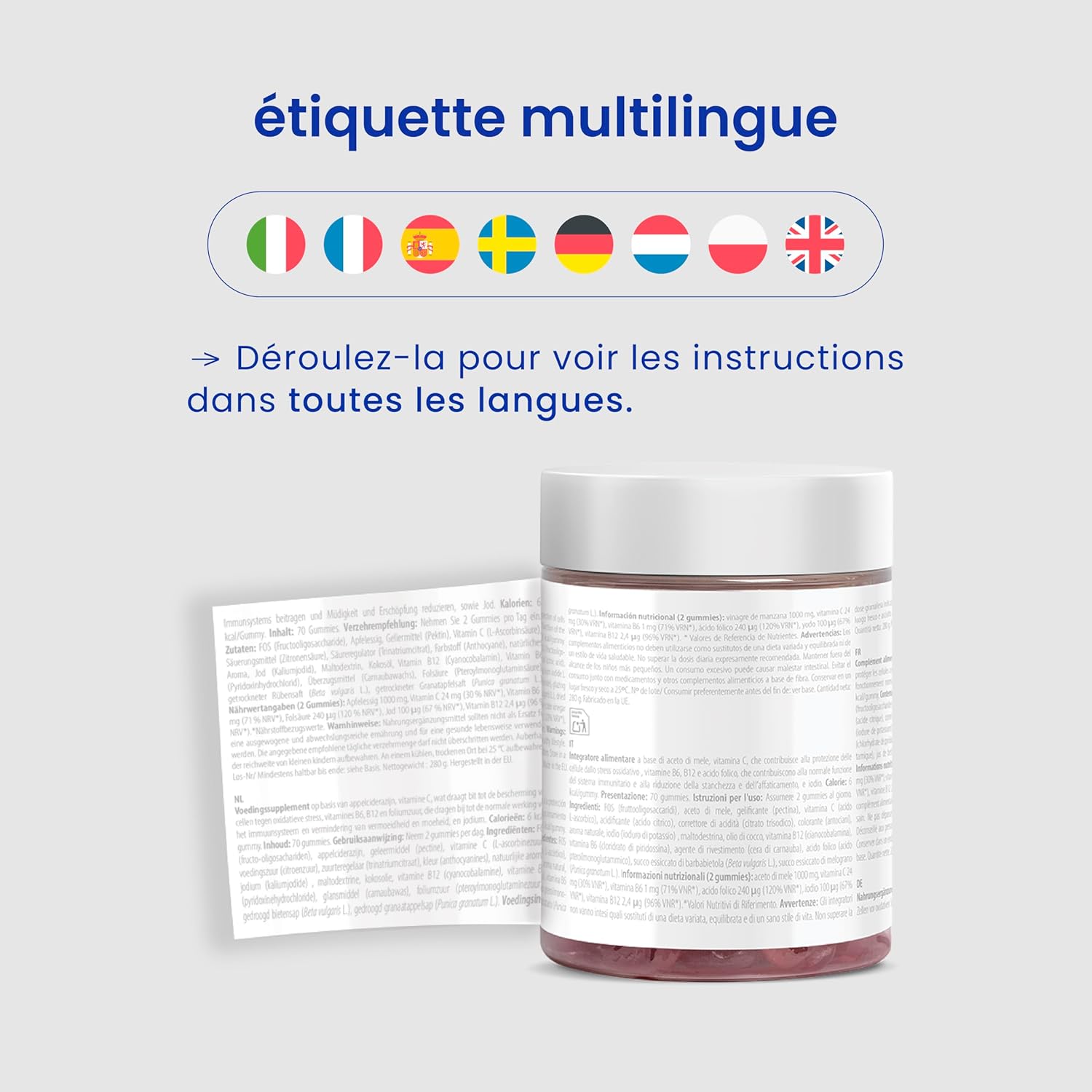 Jelly Pills Gummies Magnesium 180 mg + Vitamin B6 - 70 Vegan Gummies - No Added Sugars - Red Fruit Taste - Reduce Fatigue & Burnout - Image 8