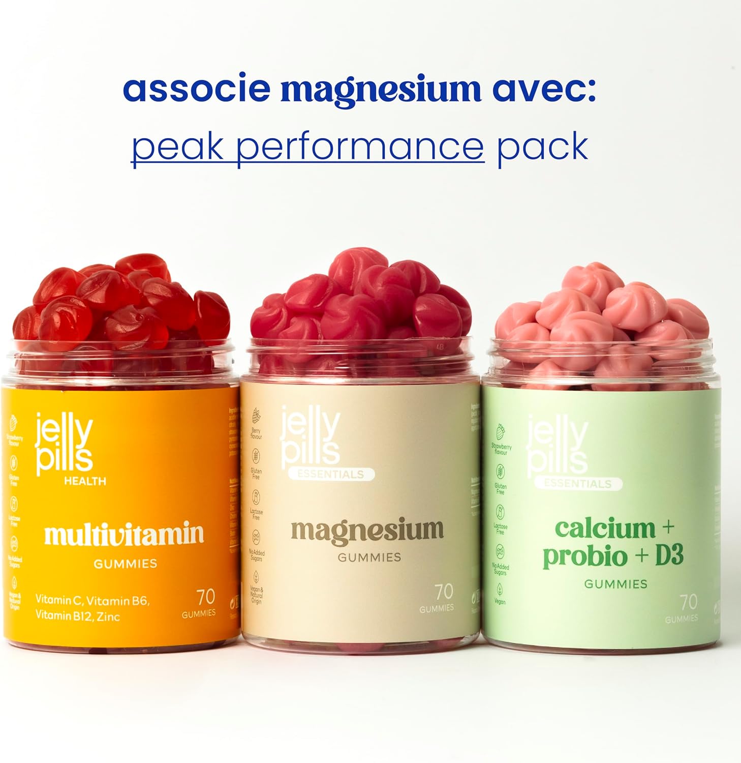 Jelly Pills Gummies Magnesium 180 mg + Vitamin B6 - 70 Vegan Gummies - No Added Sugars - Red Fruit Taste - Reduce Fatigue & Burnout - Image 9