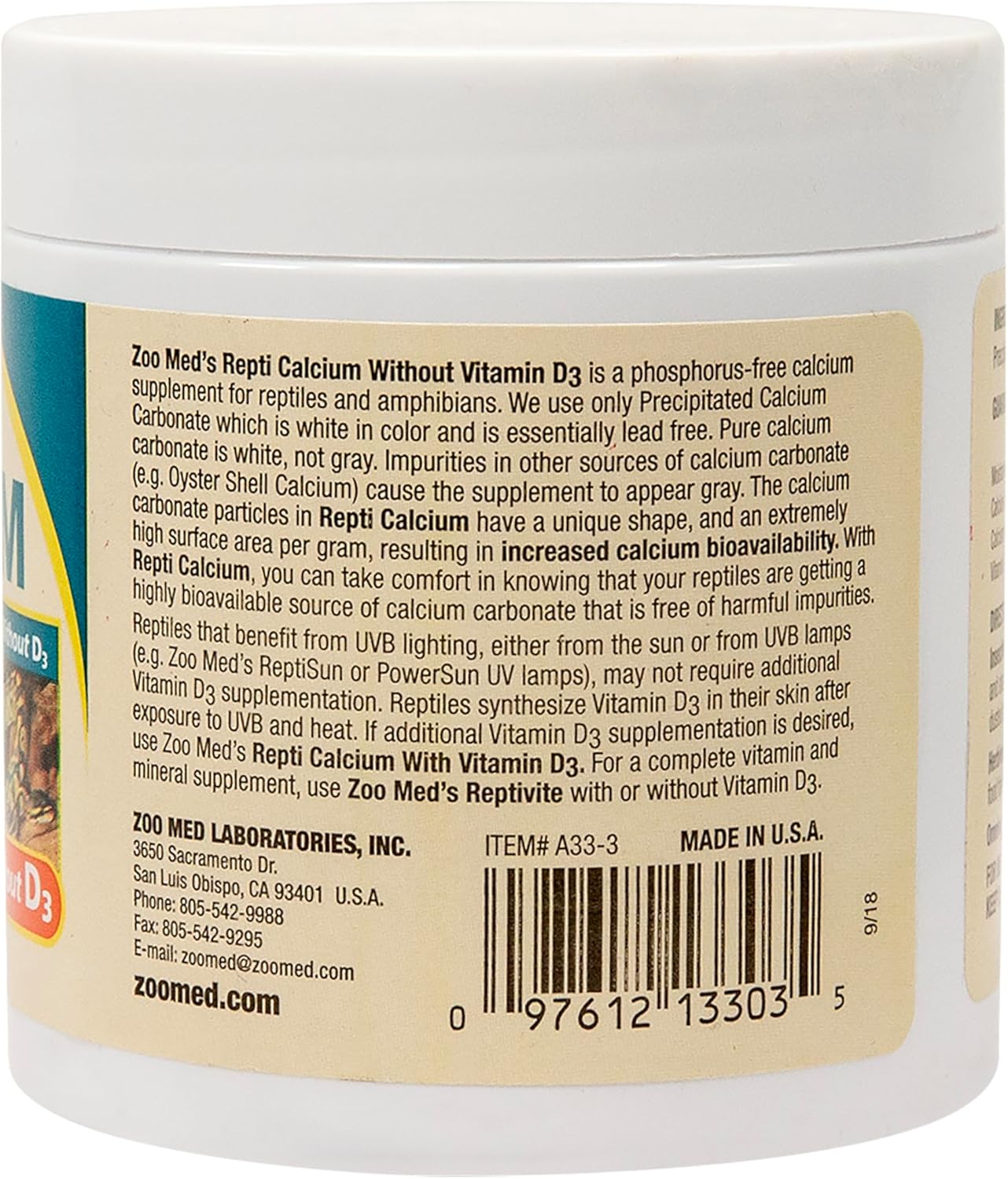 Zoo Med Repti Calcium D3 Free Reptile Supplement 85g - Image 4