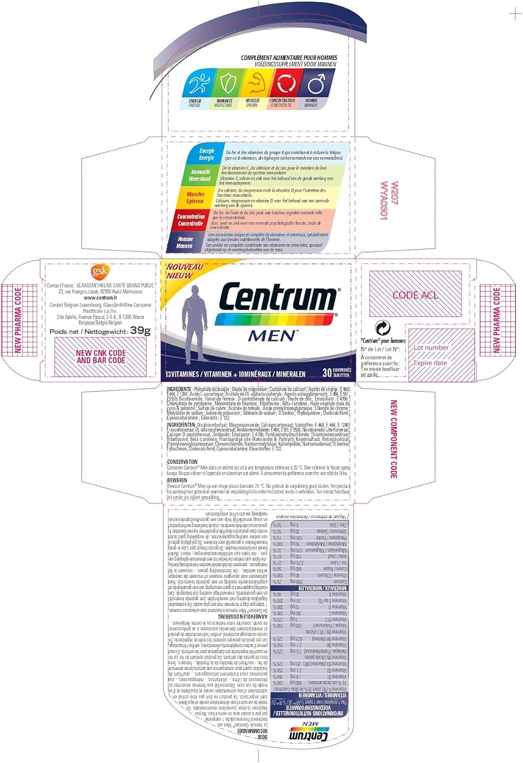 Centrum Men Multi Vitamins and Minerals, 13 Vitamins and 10 Minerals, Food Supplement, For Men, 30 Tablets (Pack of 3) - Image 11