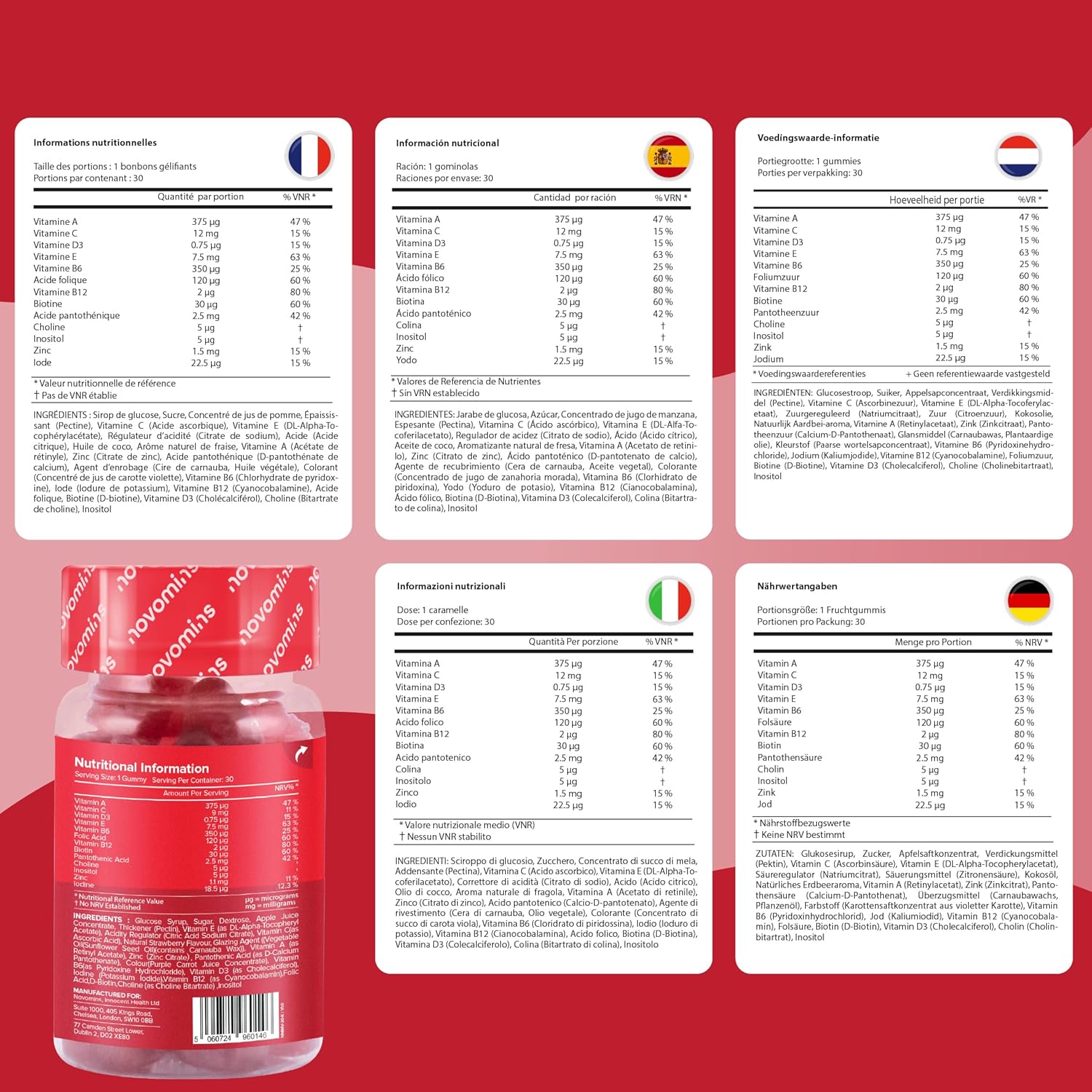 Children's Multivitamin Gums – 13 Essential Vitamins for Immunity, Growth & Energy – Gelatin Free, Gluten Free, Vegan – 30 Vitamin Erasers for Children Aged 3 and Above – Novomins - Image 10