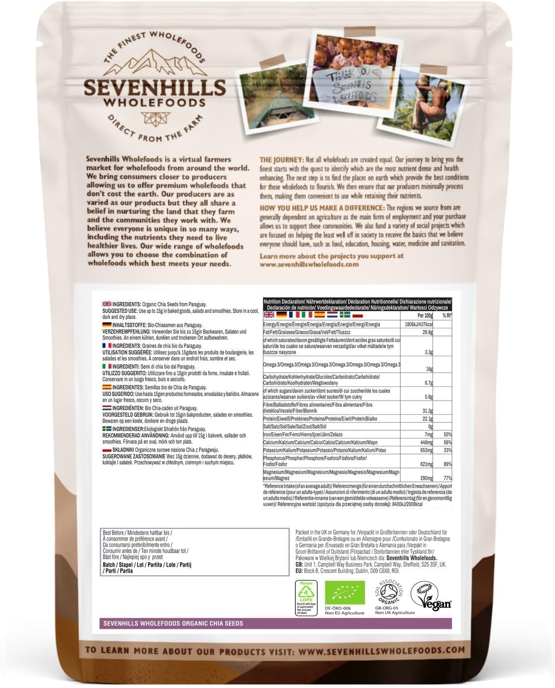 Sevenhills Wholefoods Organic Raw Chia Seeds 1.8kg - Image 3