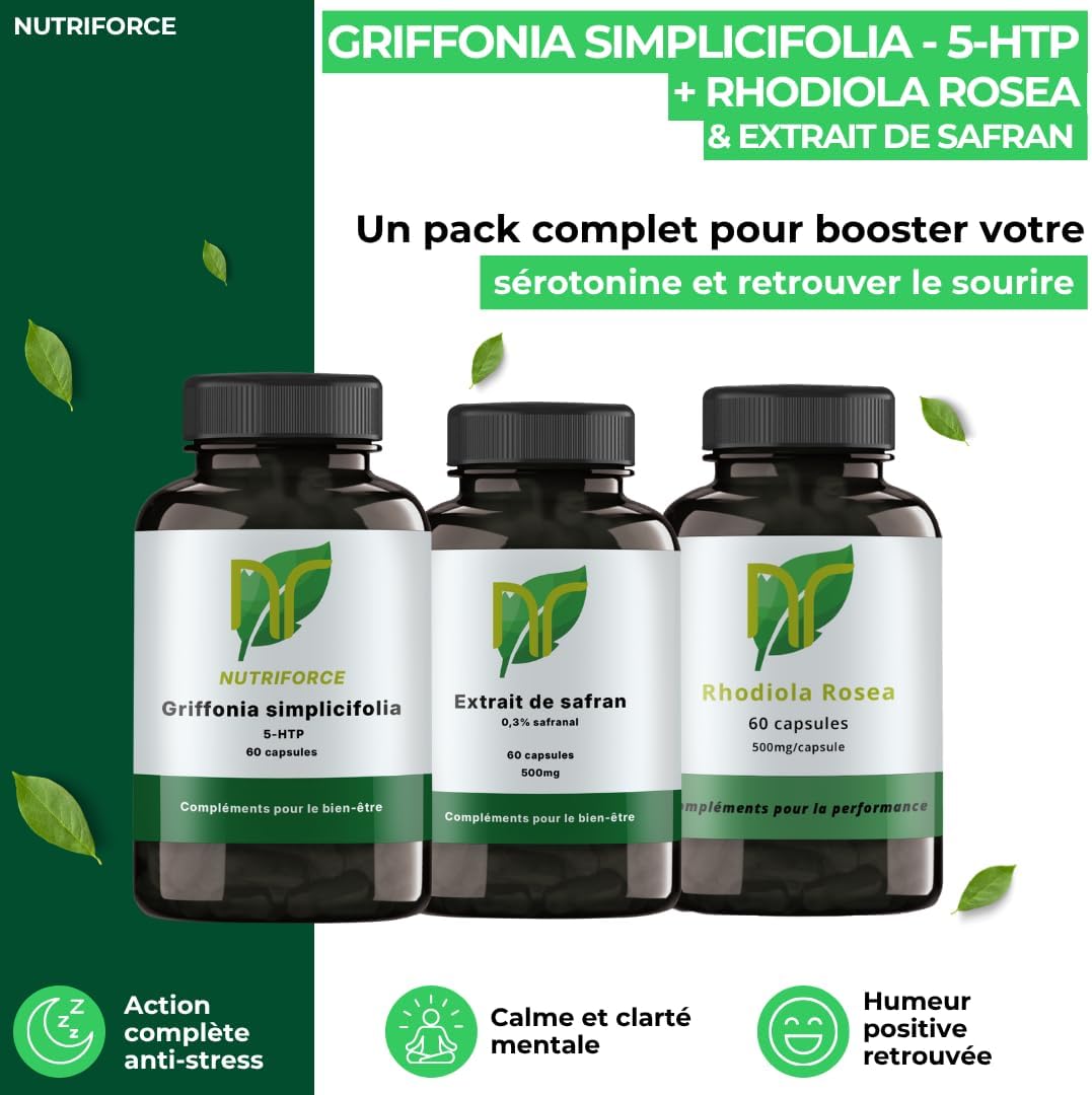 Serotonin and Mood Pack – 5-HTP, Rhodiola & Saffron – 180 Capsules – Natural Wellness, Confidence and Serenity - Image 3