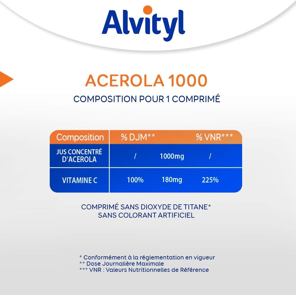 Alvityl - Acerola 1000 tablets - Acerola - Vitamin C - 30 tablets 1/day - Image 5