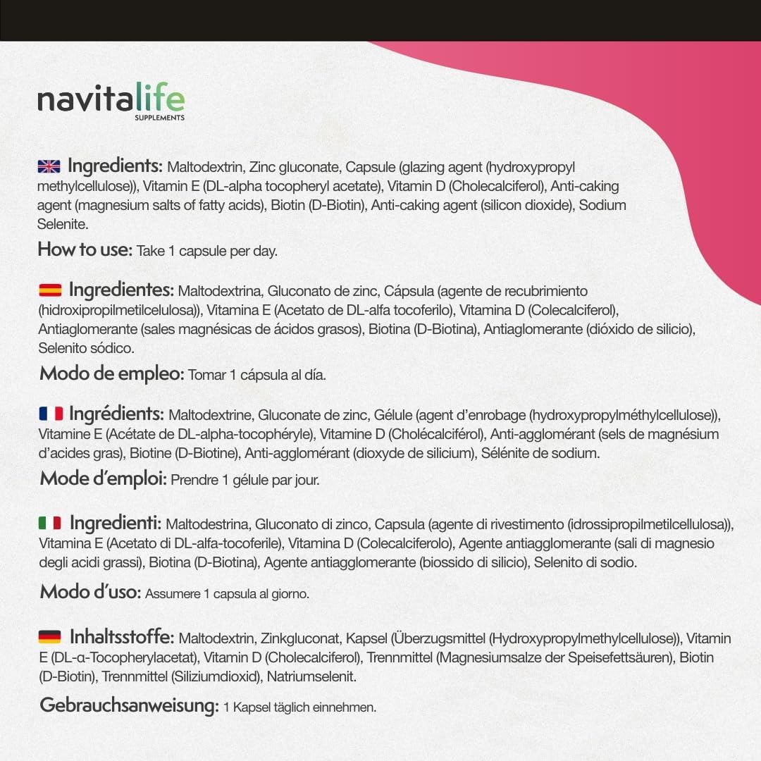 Biotin Hair 12,000 mcg | Promotes Growth and Strengthens Your Hair, Improves Nails and Skin Quality | With Selenium, Zinc, Vitamins E and D | 4 Month Cure – 120 Capsules - Image 11