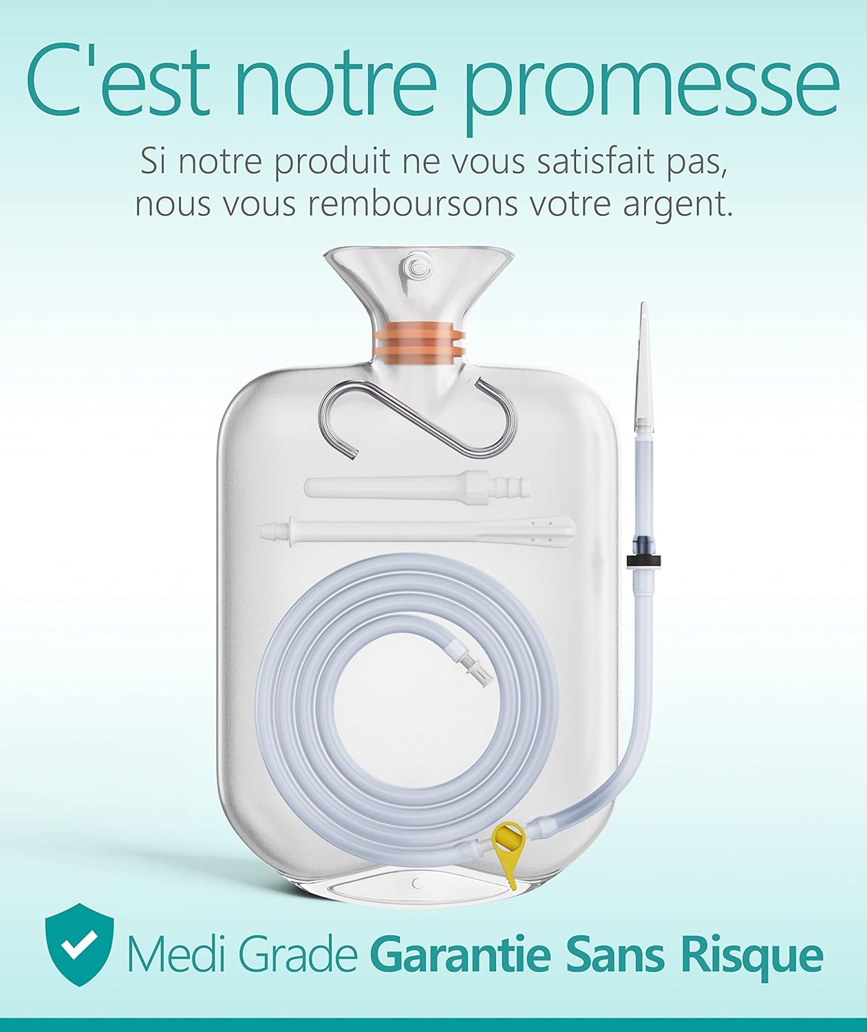 Medi Grade Home Quality Intestinal Enema Kit - Colon Enema Kit - Enema Kit Includes Reusable Enema Pouch Accessories Instructions Carry Bag - Image 9