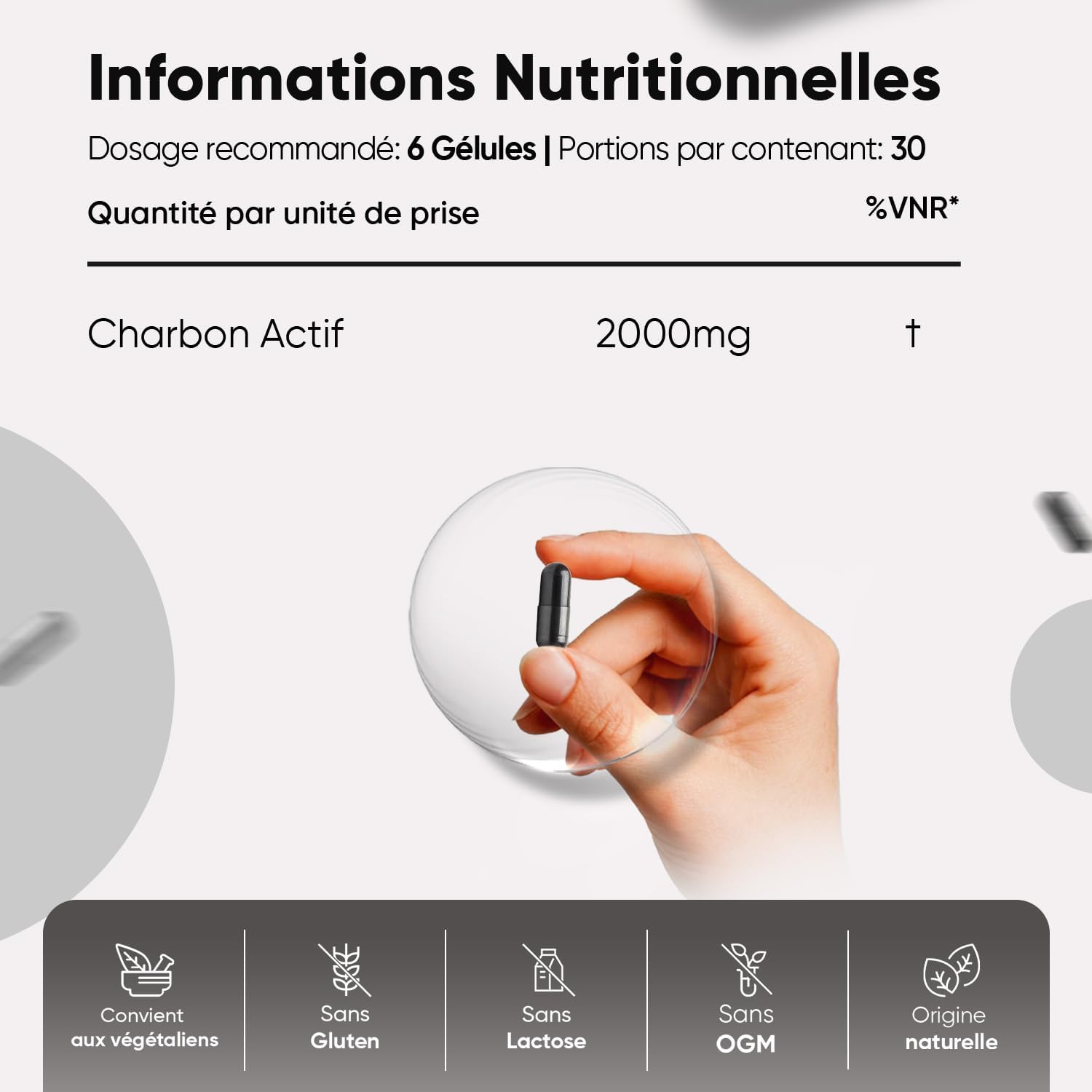 Vegetable Activated Carbon 2000mg, Active Formula, 180 Capsules For 1 Month, Vegan, Gluten Free, Activated Vegetable Carbon Eucalyptus Capsules, Alternative to Powders - Image 5