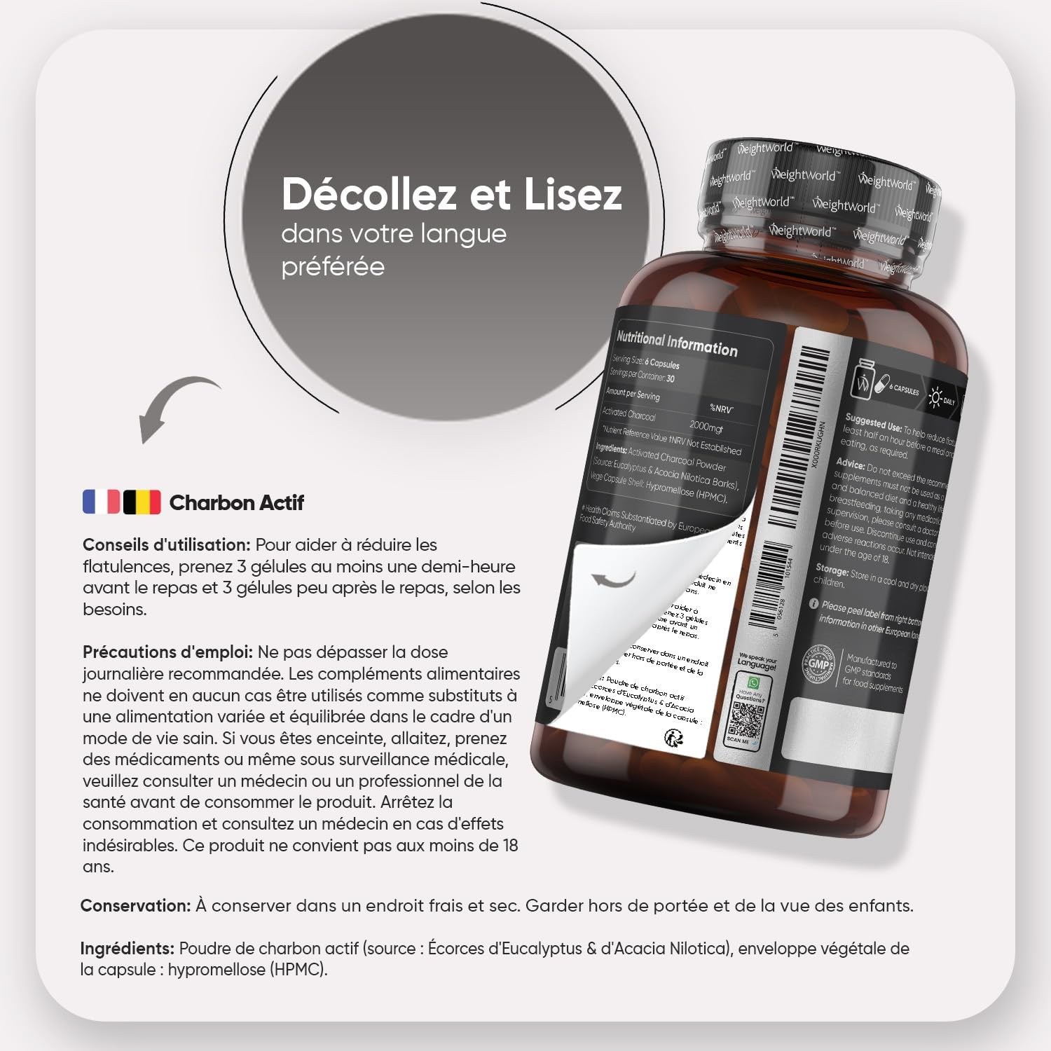 Vegetable Activated Carbon 2000mg, Active Formula, 180 Capsules For 1 Month, Vegan, Gluten Free, Activated Vegetable Carbon Eucalyptus Capsules, Alternative to Powders - Image 6