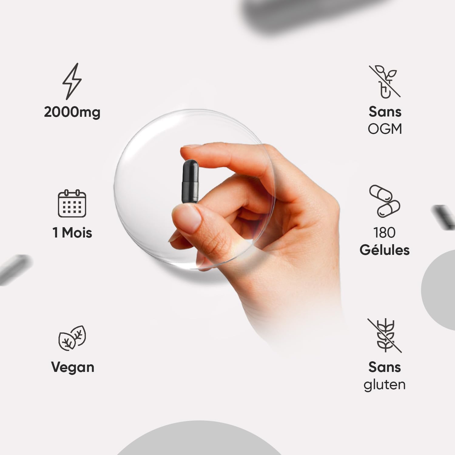 Vegetable Activated Carbon 2000mg, Active Formula, 180 Capsules For 1 Month, Vegan, Gluten Free, Activated Vegetable Carbon Eucalyptus Capsules, Alternative to Powders - Image 8