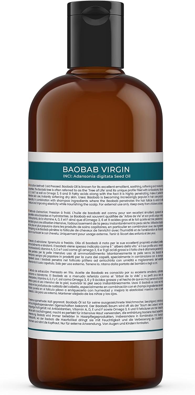Mystic Moments Baobab Seed Oil - 500ml - 100% Pure - Image 3
