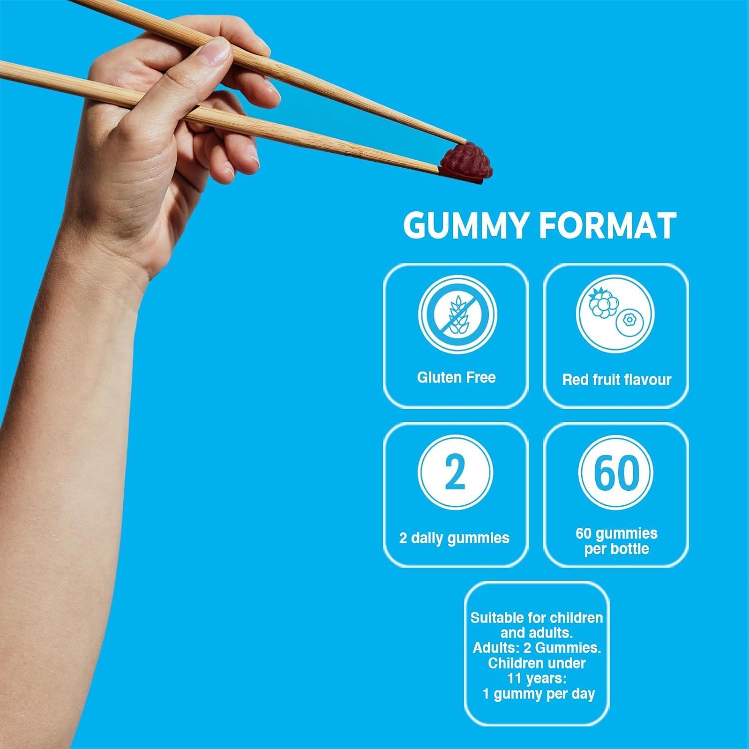 VITALDIN Ashwagandha Gummies – 300 mg Ashwagandha Root Extract KSM-66 & 1,000 IU Vitamin D2 – 60 Gums (for 1 Month) Red Fruit Taste – Adaptogen Anti-Stress; Calm and Relaxation – Vegan - Image 4