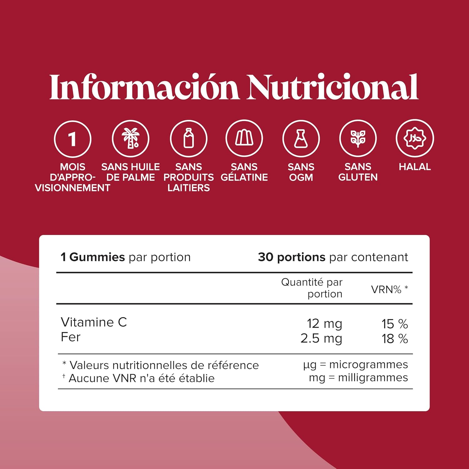 Iron Gummies Child - 2.5mg Iron + Vitamin C 12mg - Immunity, Growth, Fatigue - Vegan, Gluten Free, Gelatin Free - 30 Erasers Strawberry Flavour - Chewable Supplement - Novomins - Image 5