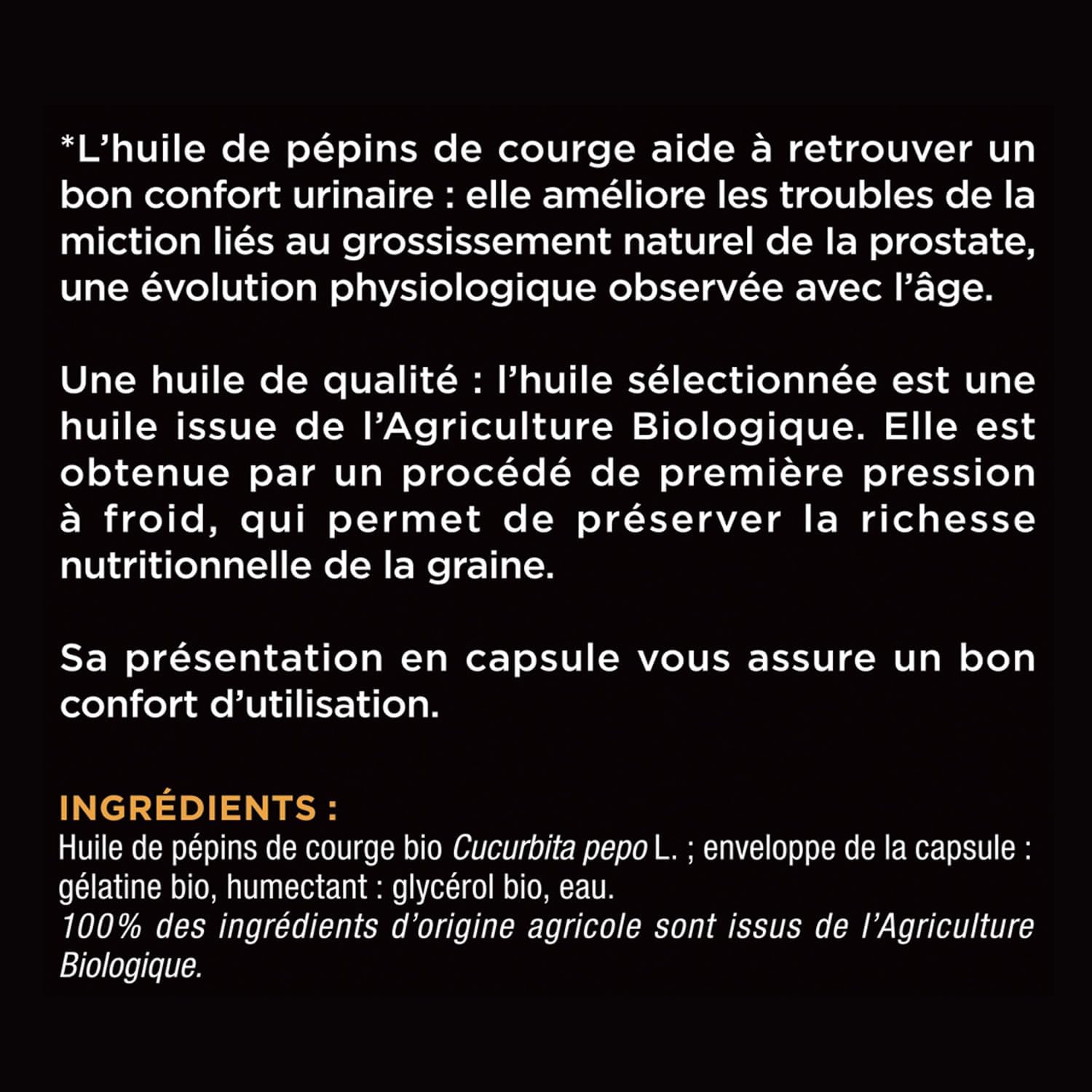 BLANCHE BRESSON - Organic Squash Seed Oil - Men's Urinary Comfort, Flow & Prostate Volume, Decreased Urine Flow - 60 Capsules - 30 Day Treatment - Made in France - Image 8