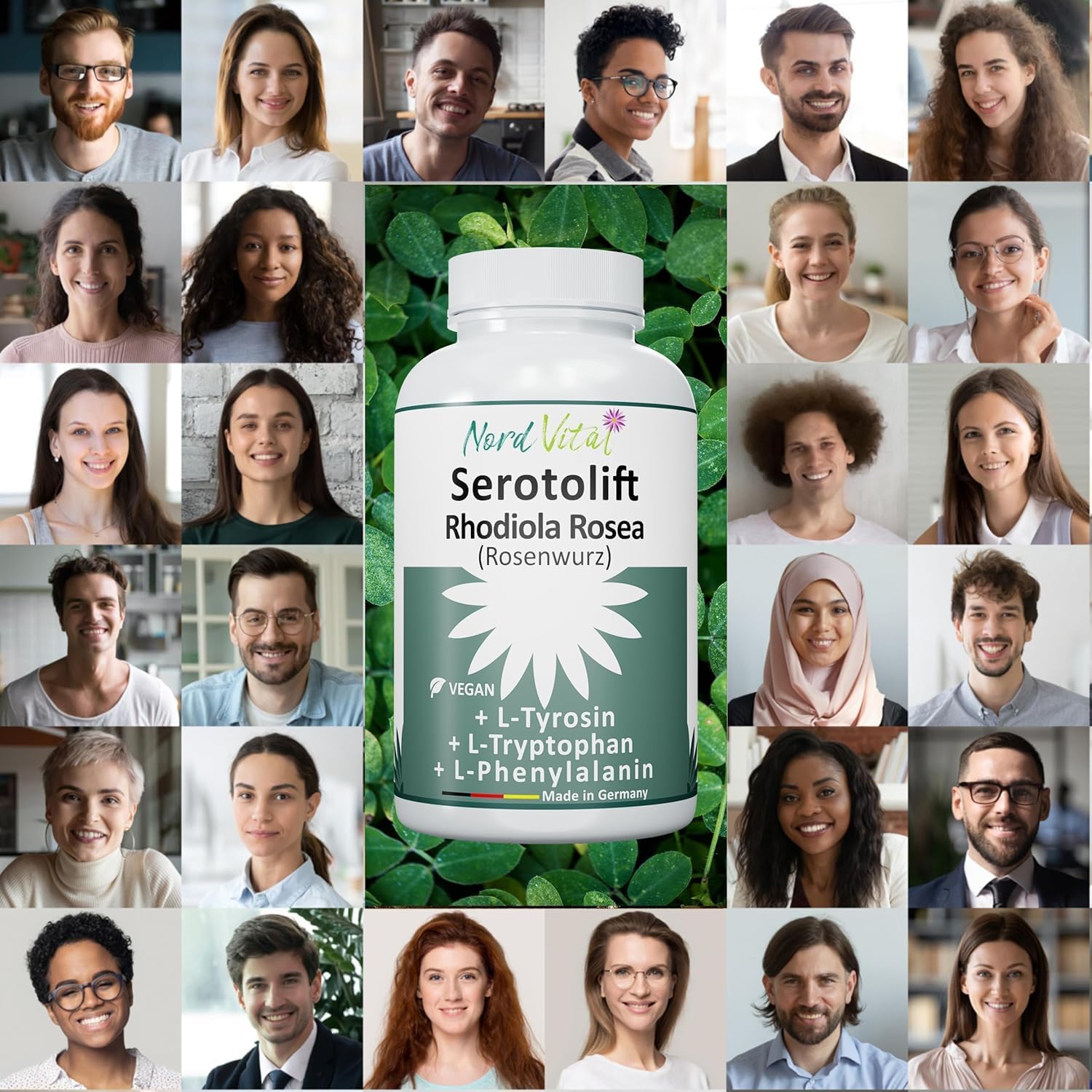 Serotolift® Original – Precursors Serotonin & Dopamine – Rhodiola Rosea, L-Tryptophan, L-Tyrosine, L-Phenylalanine, Chromium, Zinc, Vit. D3, B5, B6, B9, B12 – Vegan – Made in Germany - Image 8