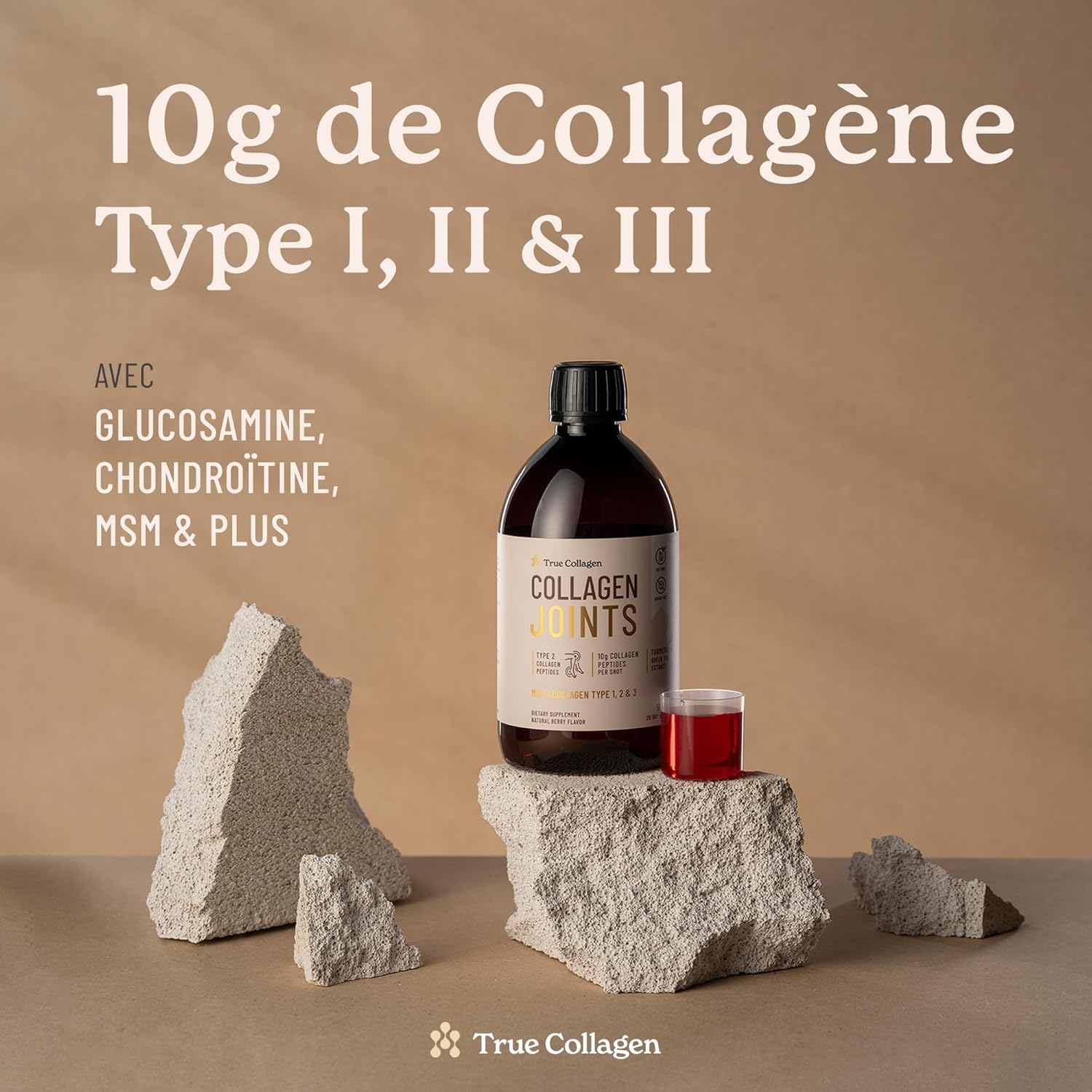 True Collagen Joints | Hydrolyzed Collagen Liquid Supplement 10,000mg - 2 x 500ml 40 Days | Types I II III Glucosamine MSM Turmeric and Chondroitin for Hair Joints A - Image 3