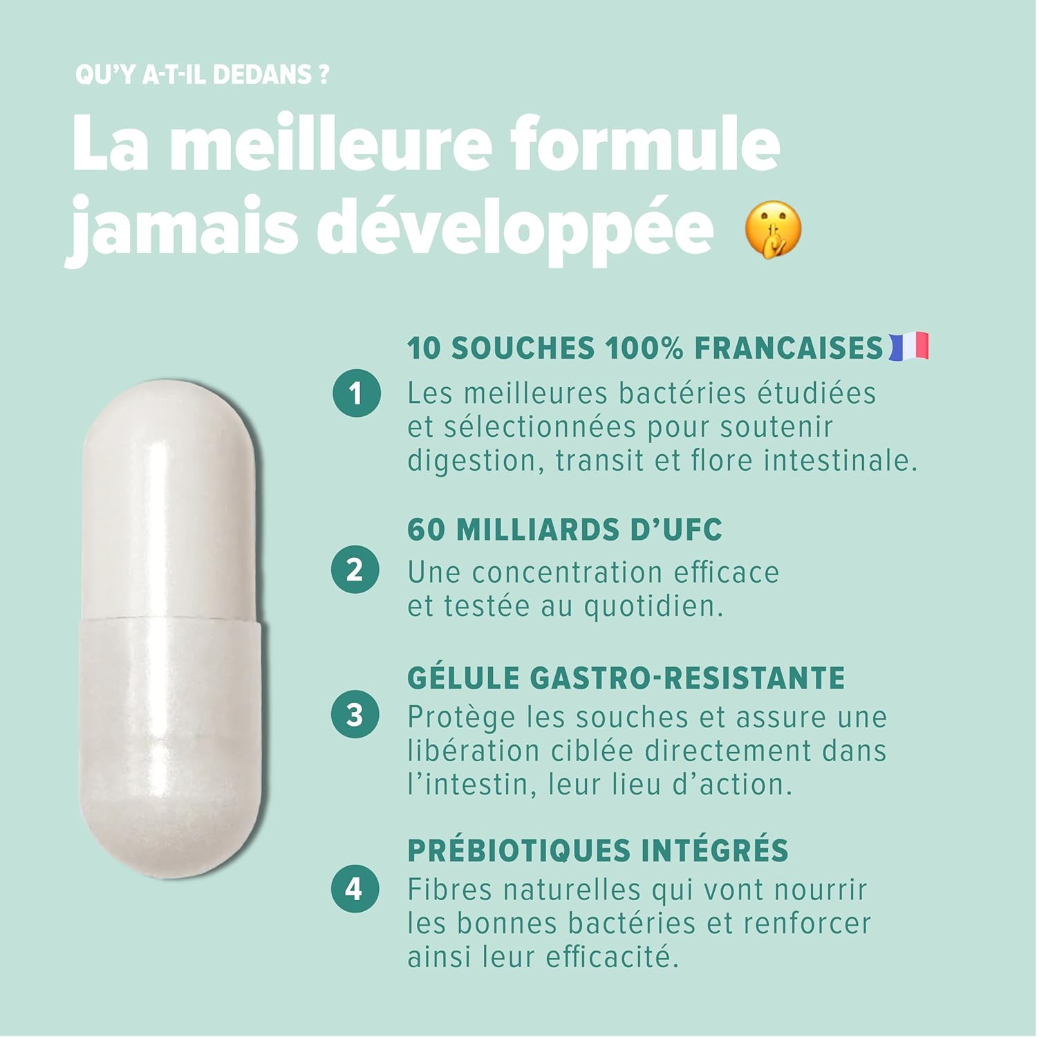 100% French Probiotics – 1st Formula 360 with multiple benefits, 10 vegan bio-active strains and gastro-resistant capsules - Image 4