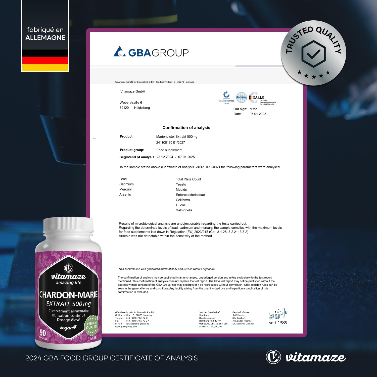 Milk Thistle Capsules High Dosage 500mg - Liver Protection - 90 Capsules for 3 Months - 500 mg Extract with 80% Silymarin - Natural Food Supplement No Additives - German Quality - Image 8