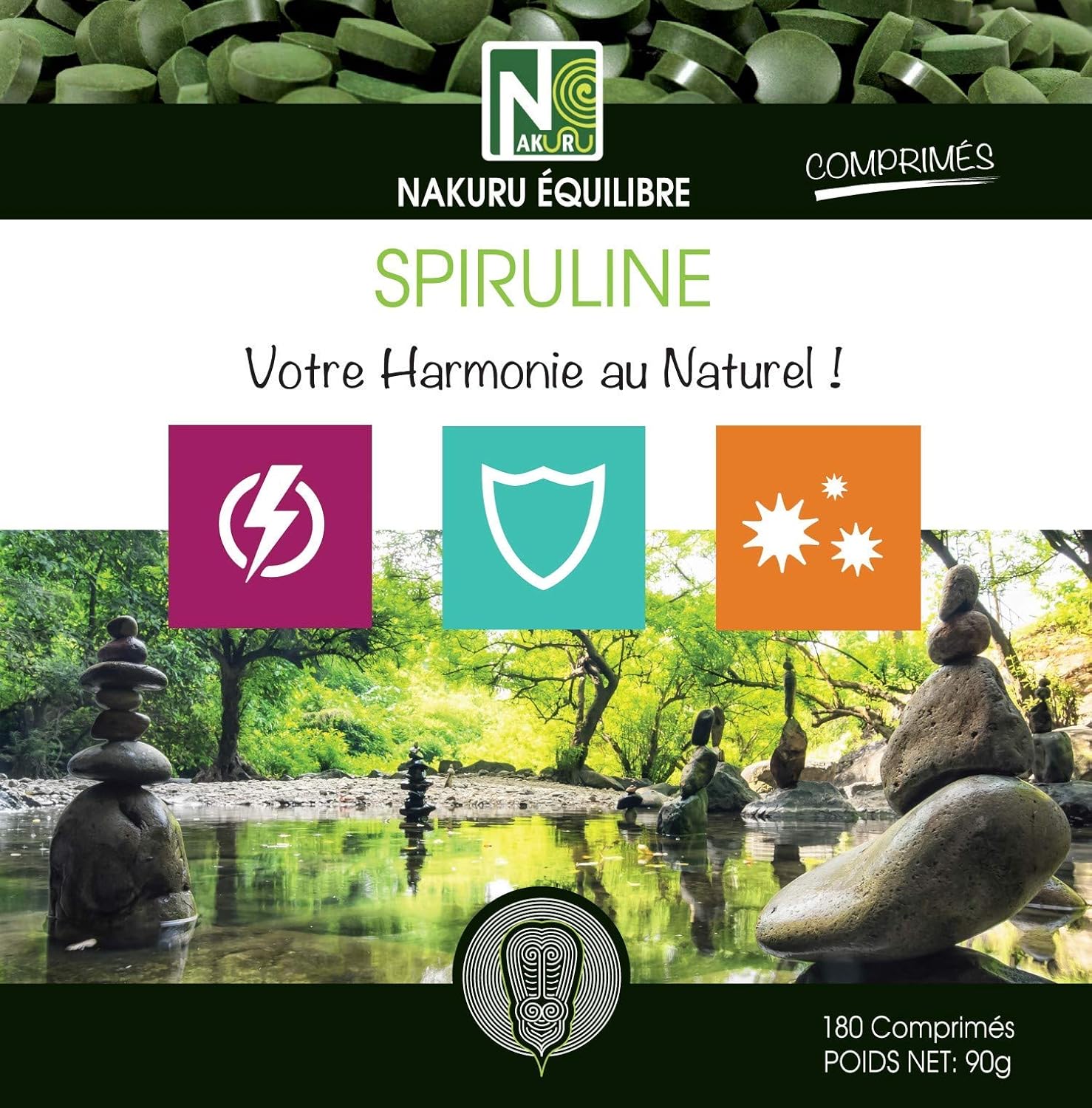 NAKURU | Spirulina | Balance Range | Made in France | "Your Natural Harmony!" | (180 tablets of 500 mg/Net Weight: 90 g) - Image 4