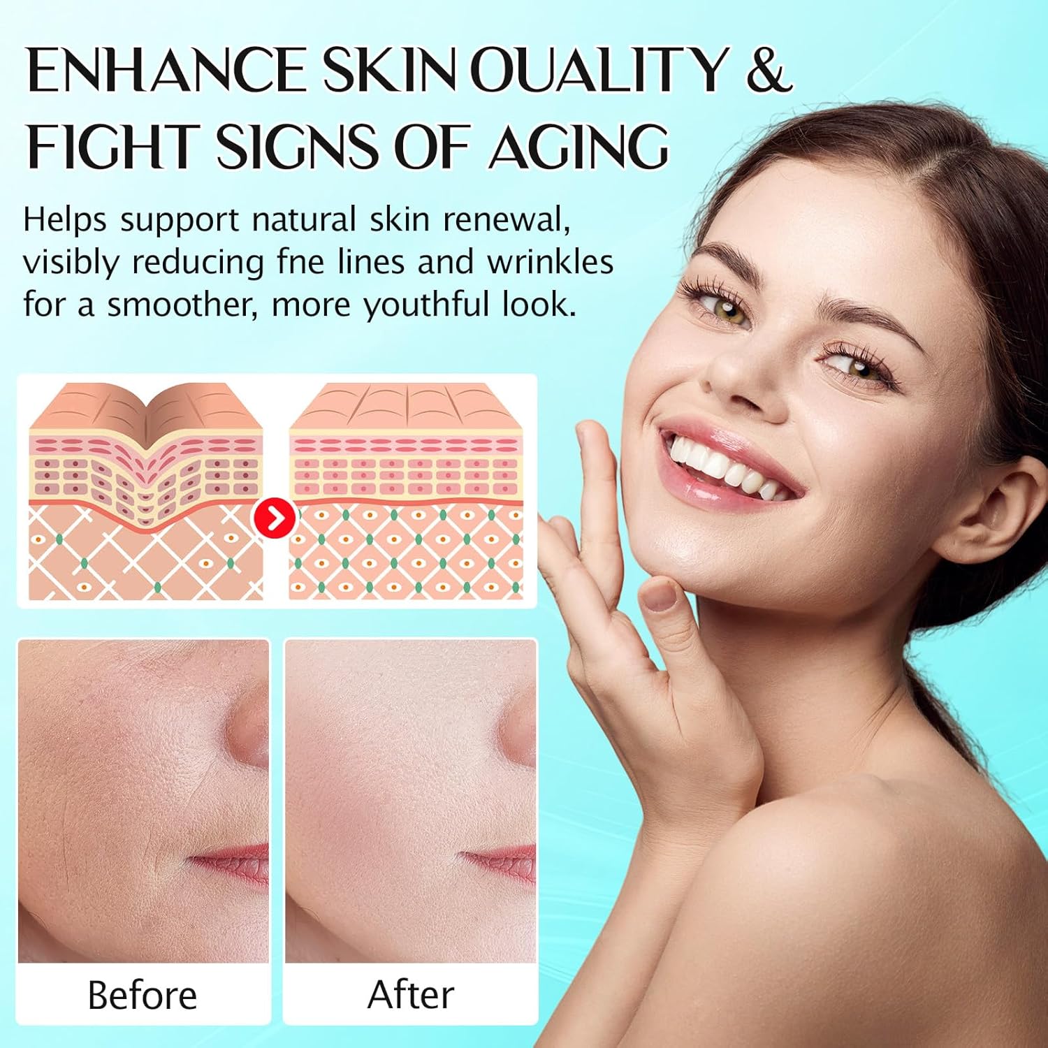 3% Hyaluronic Acid Face Serum, Hydrating Face Serum With Hyaluronic Acid, Deep Hydration, Long Lasting Hydration, Anti-Aging Face Serum 1.2ml×30 - Image 5