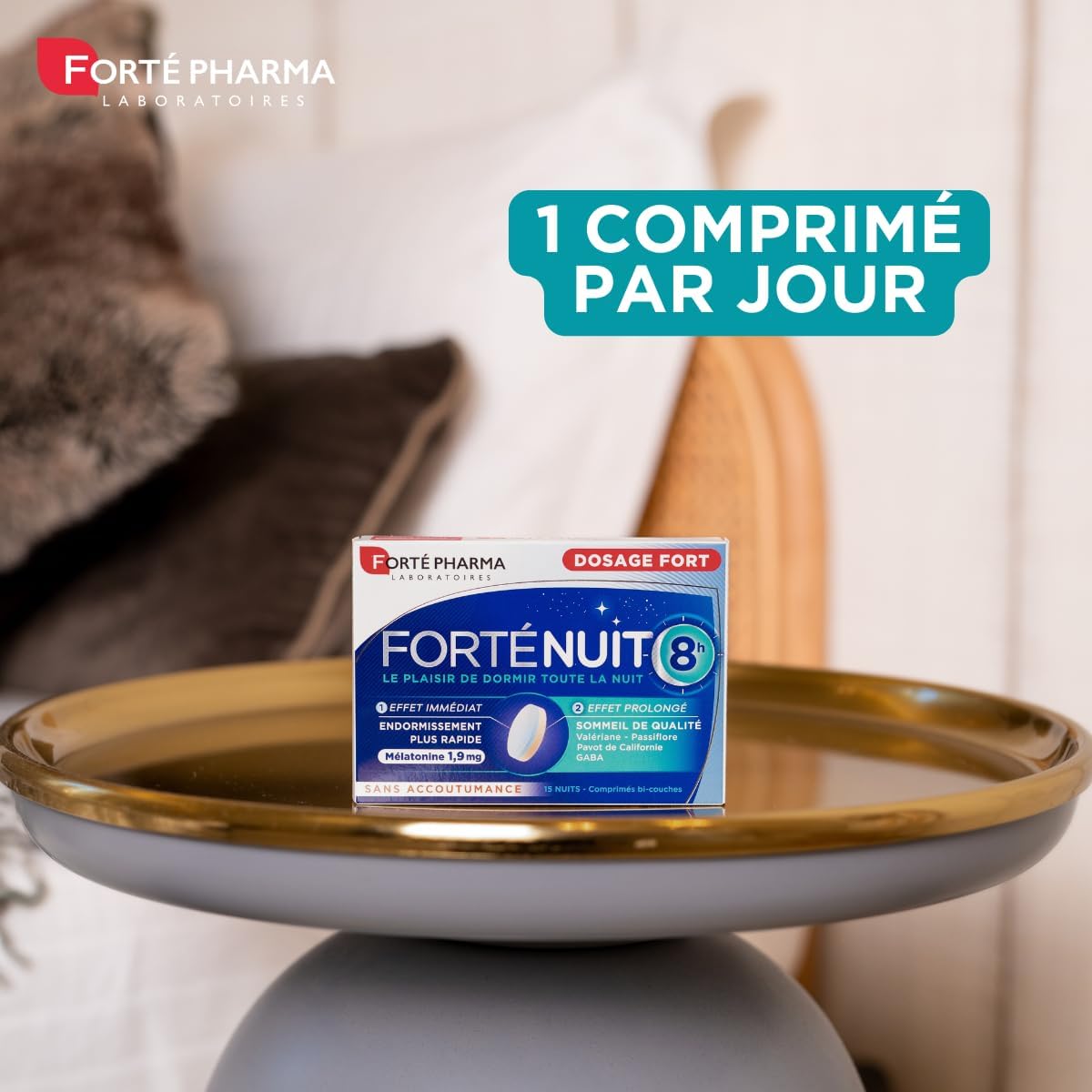 Forté Pharma - FortéNuit 8h - Food Supplement with Melatonin and Plants - Quality Sleep - 15 Two-Layer Tablets - Image 5