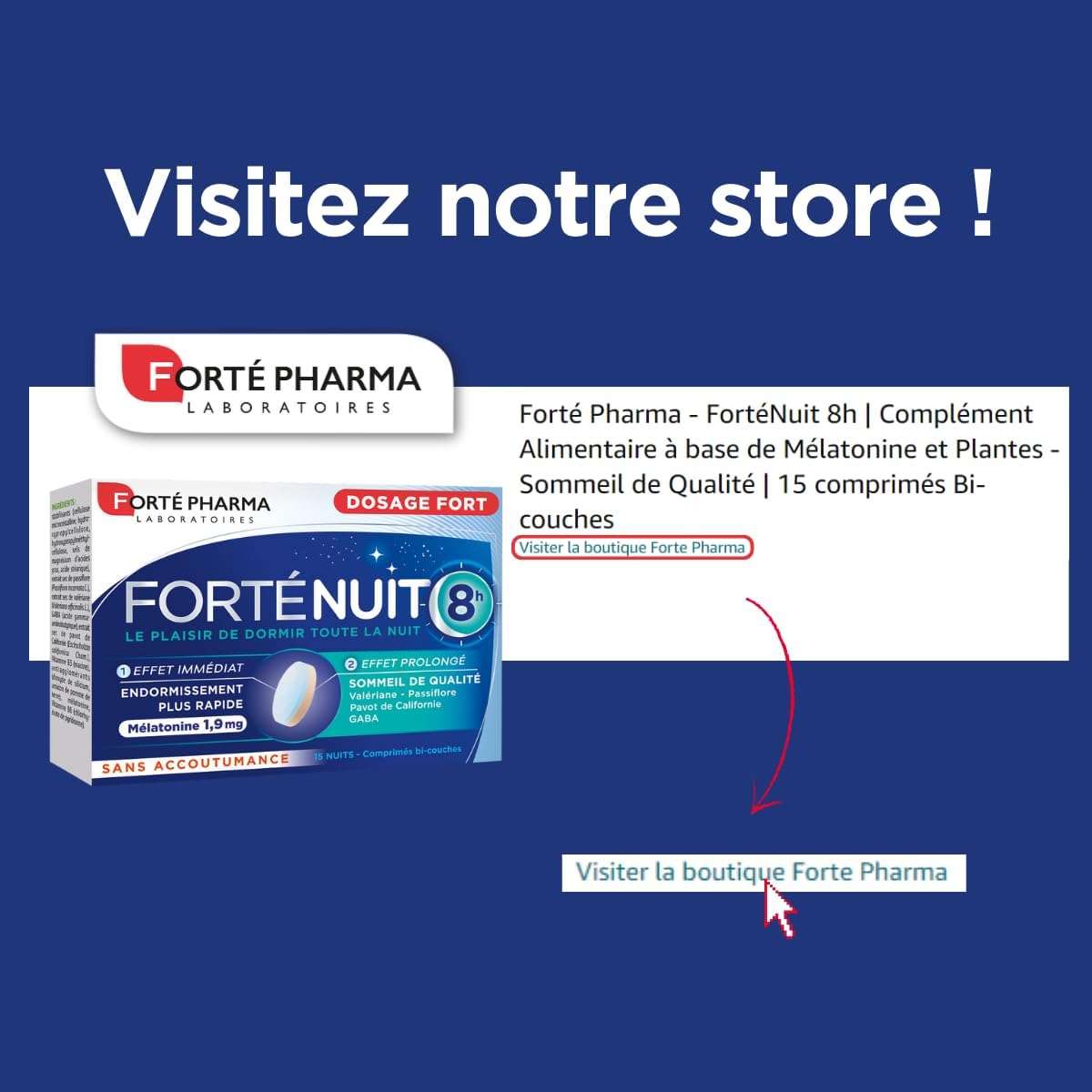 Forté Pharma - FortéNuit 8h - Food Supplement with Melatonin and Plants - Quality Sleep - 15 Two-Layer Tablets - Image 8