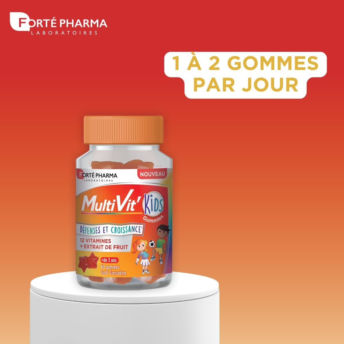 Forté Pharma - MultiVit'Kids Gummies - Multivitamins, Vitamin gummies for children from 3 years - Child immunity - Vitamin C, Vitamin D, Vitamin B12-60 gums, 1/day - Image 4