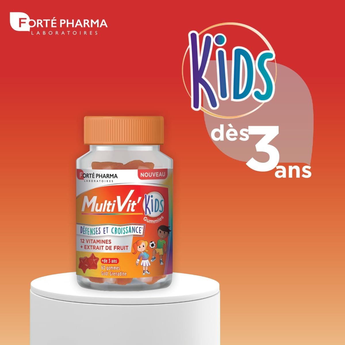 Forté Pharma - MultiVit'Kids Gummies - Multivitamins, Vitamin gummies for children from 3 years - Child immunity - Vitamin C, Vitamin D, Vitamin B12-60 gums, 1/day - Image 5