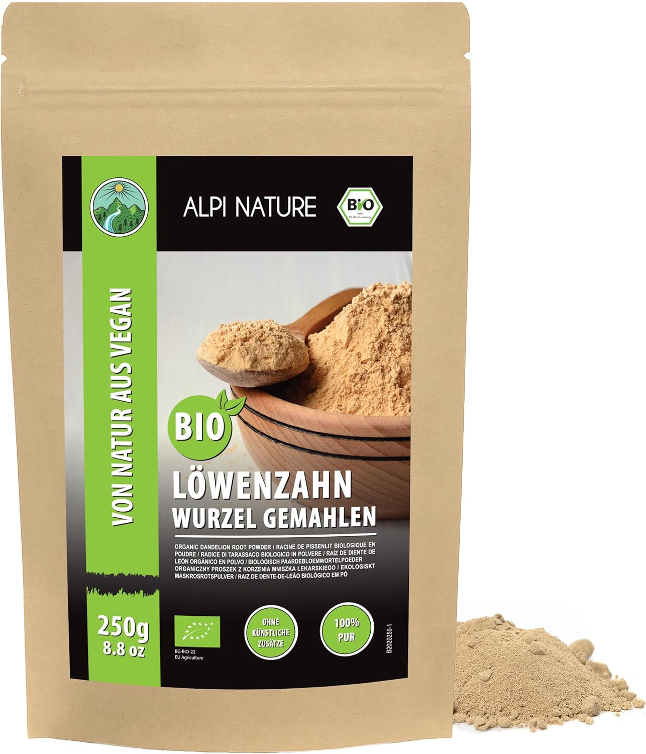 Alpi Nature Dandelion Root Powder BIO 250g, Organic Ground Dandelion Root Powder - Image 2