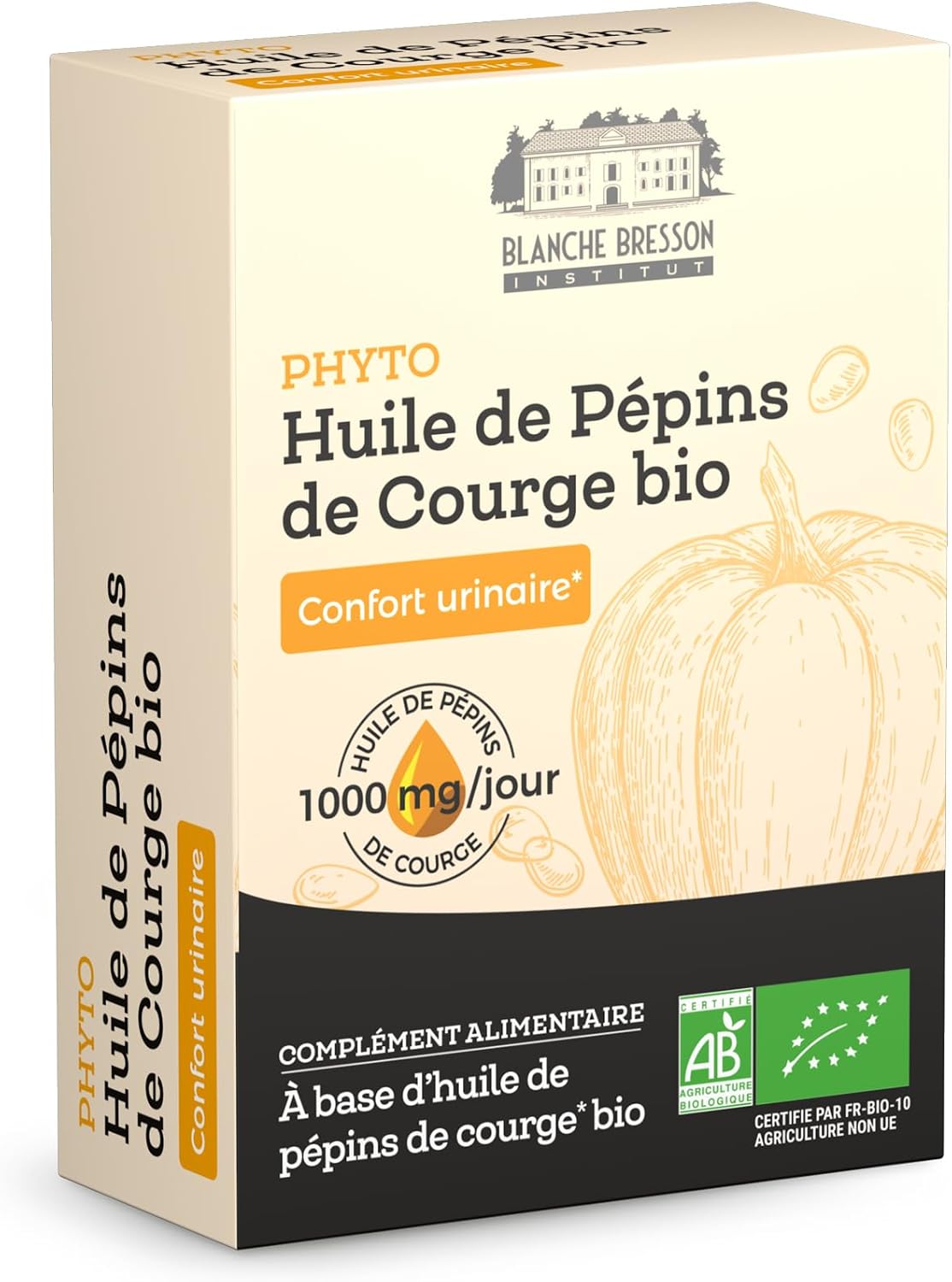 BLANCHE BRESSON - Organic Squash Seed Oil - Men's Urinary Comfort, Flow & Prostate Volume, Decreased Urine Flow - 60 Capsules - 30 Day Treatment - Made in France - Image 2