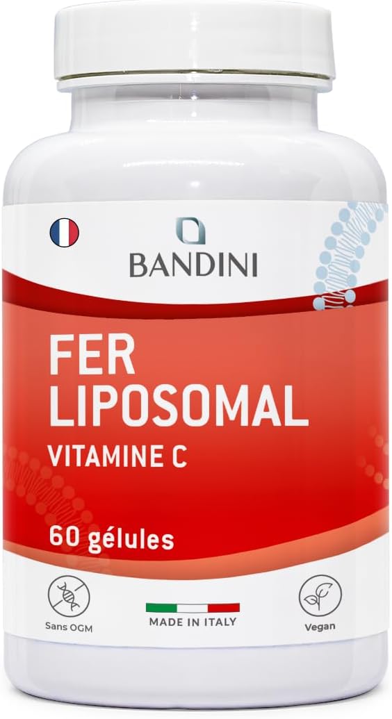 Bandini Liposomal Iron 30mg + Vitamin C, Folic Acid, Vitamins B12, B6 and A - Enhanced Assimilation, High Bioavailability, Anti-Fatigue Dietary Supplement - Liposomal Iron 60 Capsules - Image 2