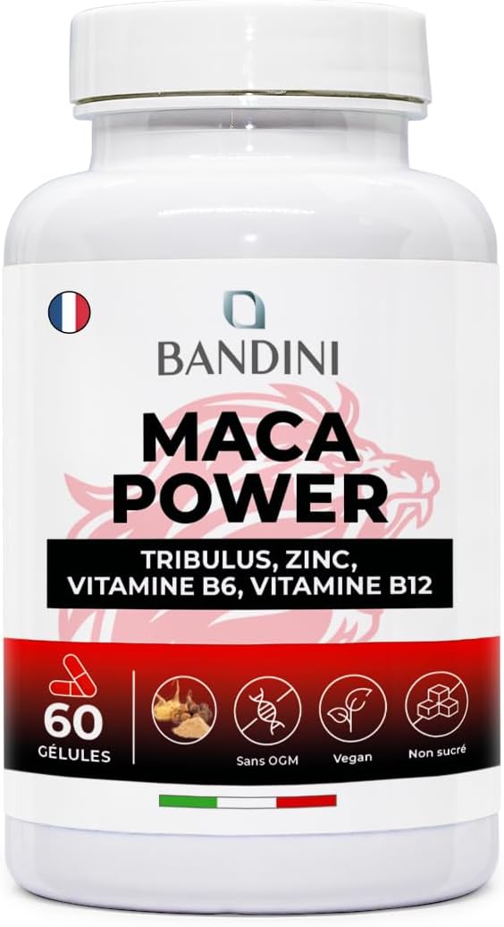Bandini® MACA POWER 60 Capsules | Food Supplement with Maca & Tribulus Terrestris with Arginine + Zinc + B6 + B12 | Stress, Immune System, Physical and Mental Fatigue | Non-GMO - Image 2