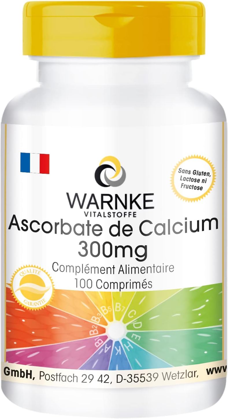 Calcium 300 mg + vitamin C - 100 tablets - vegan - non-acidic - calcium carbonate | Warnke Vitalstoffe - Quality from German pharmacies - Image 2