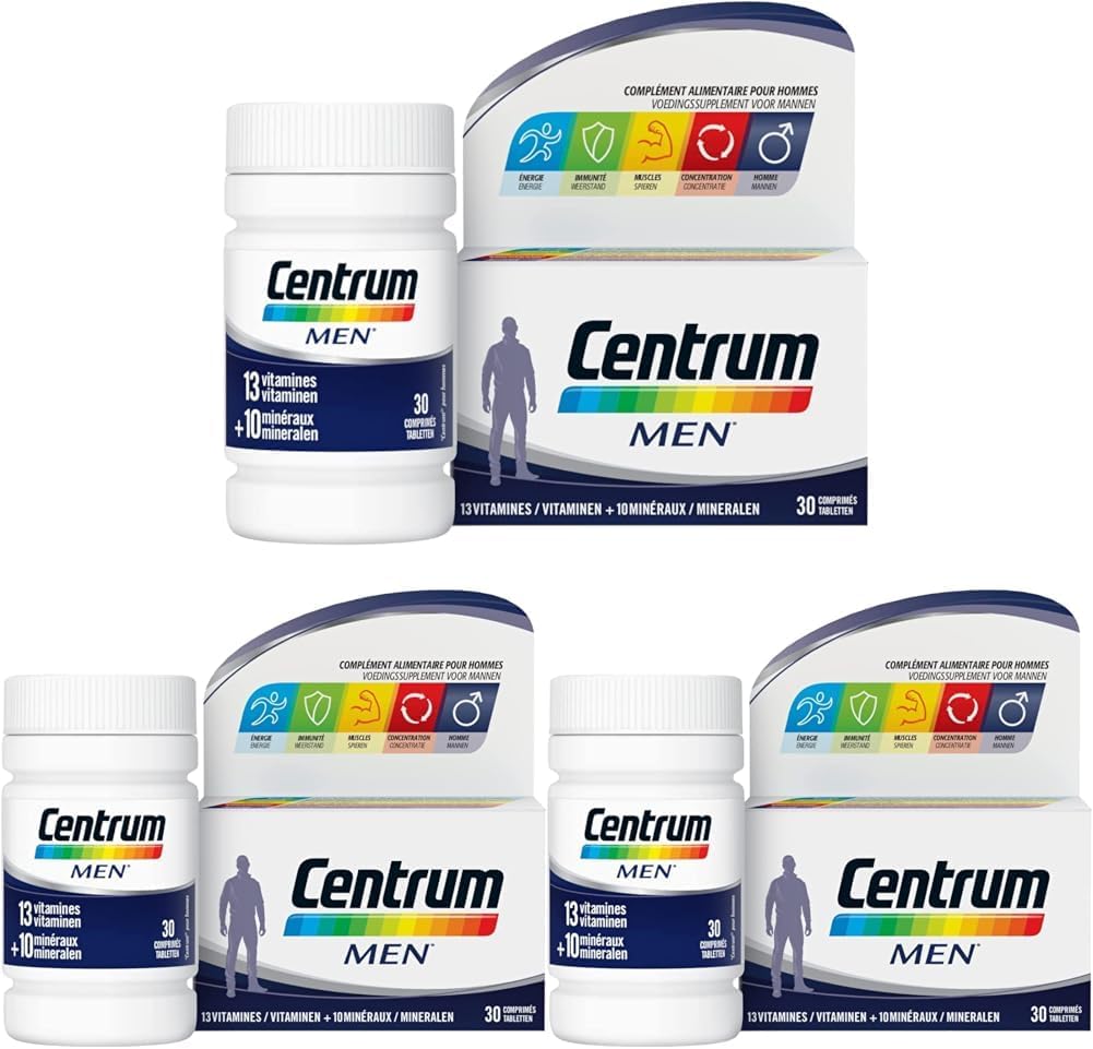 Centrum Men Multi Vitamins and Minerals, 13 Vitamins and 10 Minerals, Food Supplement, For Men, 30 Tablets (Pack of 3) - Image 2