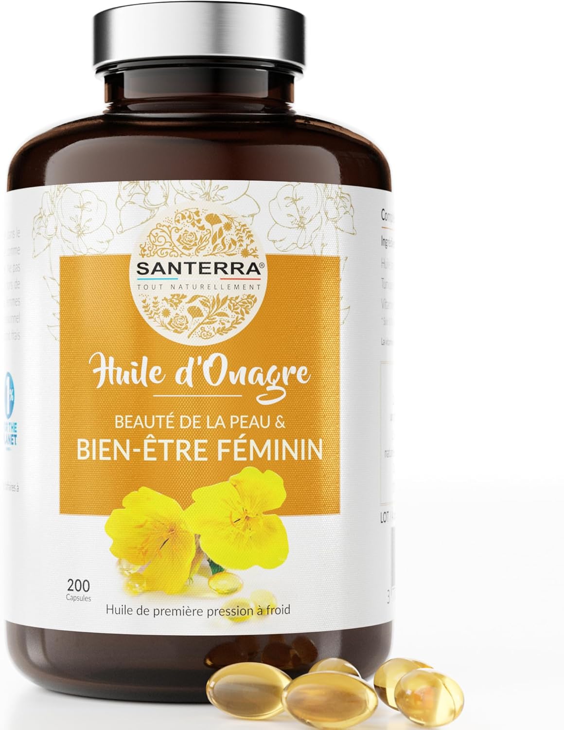 Evening Primrose Oil - 200 Capsules of 500 mg Evening Primrose - Cold Pressed, 100% Natural, Non-GMO - Image 2