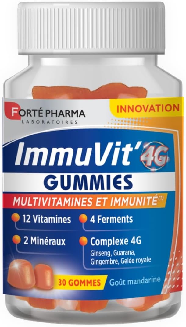 Forté Pharma - Immuvit'4G | Nutritional Supplement Vitality & Immunity - Vitamin D, Vitamin C, Minerals, Ginseng, Guarana | Fatigue, immune system | 30 gummies - Image 2