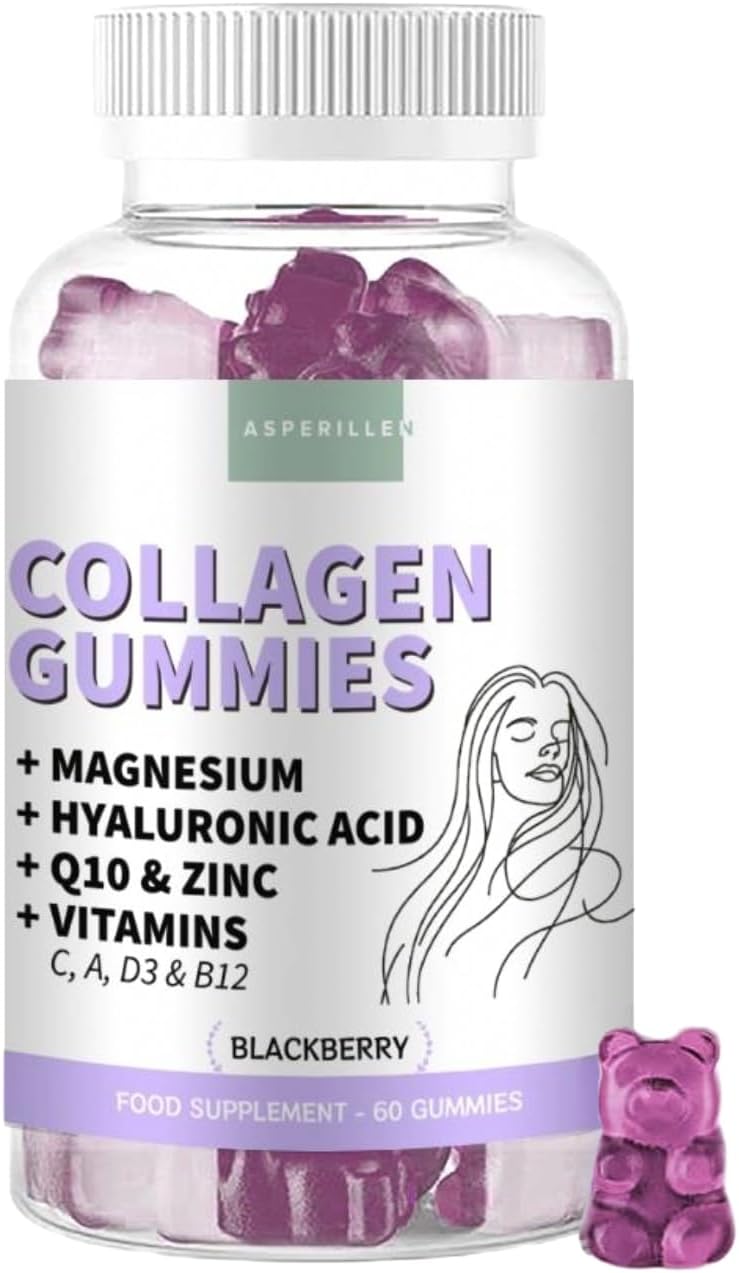 Hydrolysed Marine Collagen Gums with Magnesium + Hyaluronic Acid + Coenzyme Q10 + Vitamin C - For Skin, Hair, Joints and Bones - Collagen Gummies - 60 Units - Image 2