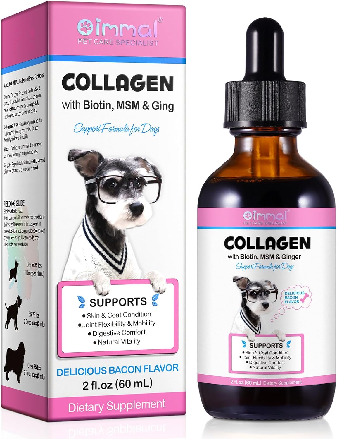 Liquid Collagen for Dogs - Collagen Supplements for Dogs - Itching Relief - Stimulates Collagen with Biotin, MSM & Ginger, Improves Mobility, Skin Health & - Image 2