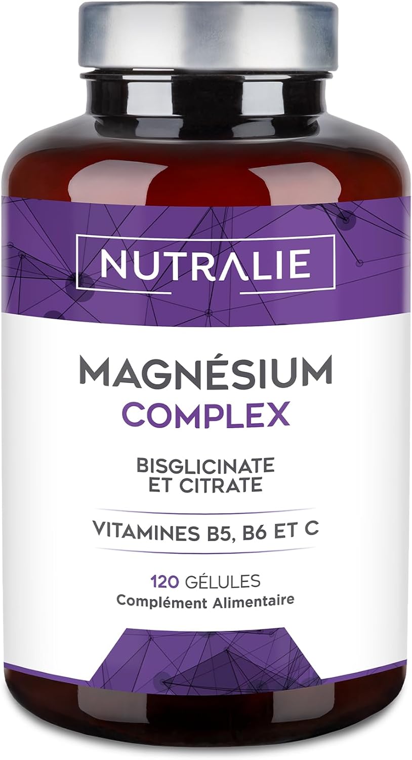 Magnesium Bisglycinate + Citrate - 2145mg - Vitamin B5 B6 C - Fatigue - Magnesium Citrate and Magnesium Bisglycinate - 120 Vegan Capsules Nutralie - Image 2