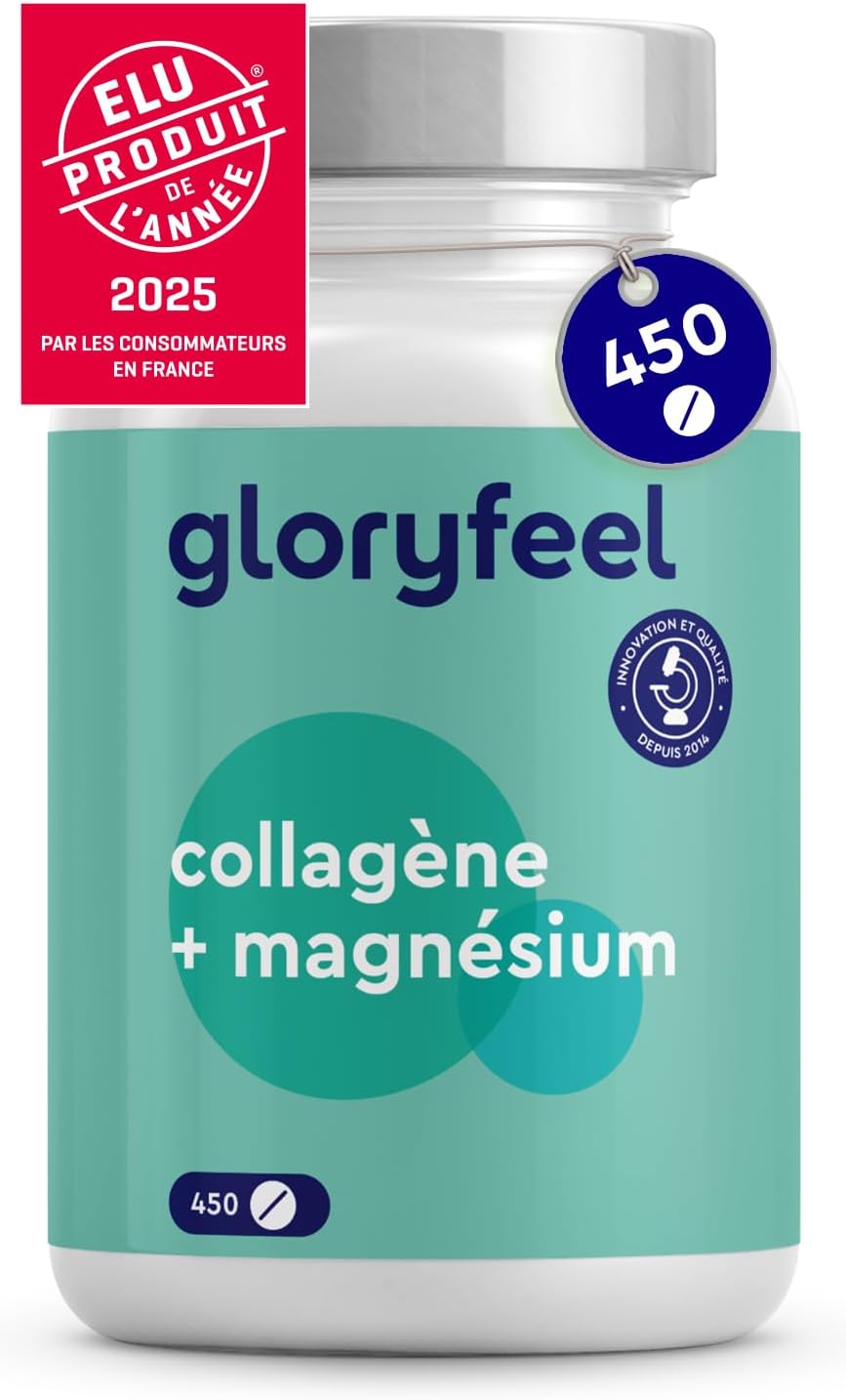 Marine Collagen and Magnesium (450 Tablets), 3600 mg Pure Collagen Hydrolysate with Magnesium Oxide, Supports Bones and Muscles and Fights Fatigue*, Food Supplement - Image 2