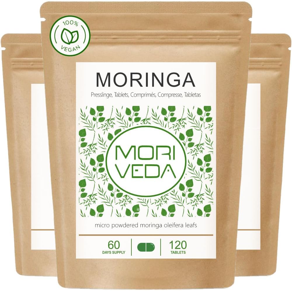 Moringa Energy Tablets 3800mg -180 Days Supply - Moringa High Dose Vitamins Protein Amino Acid Best Quality Ayurveda -Vegan & Gluten Free-by MoriVeda-360 Tablets - Image 2