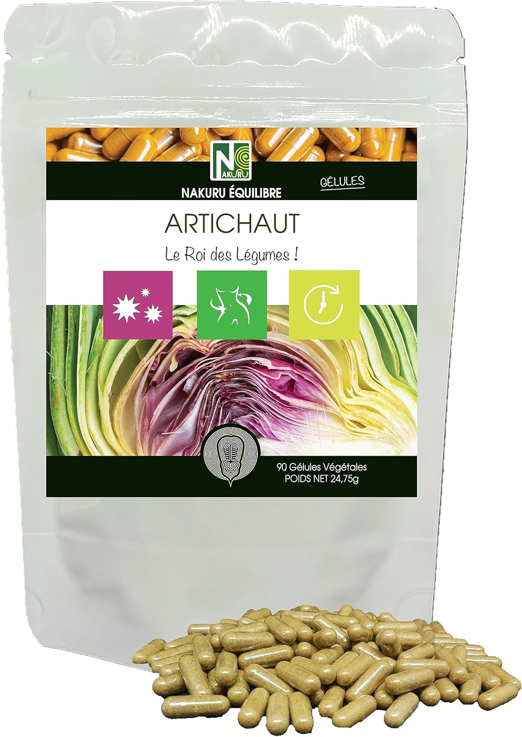 NAKURU | Artichoke | Balance Range | Made in France (90 Vegetable Capsules of 275mg / Net Weight: 24.5g) - Image 2