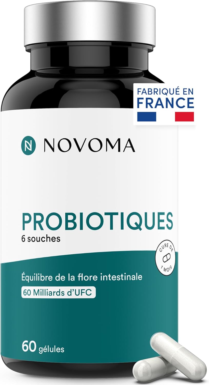 NOVOMA Probiotics, Complex for the Intestinal Flora, 60 Billion CFU/Day, 6 Natural Strains, Lactic Ferments, 60 Vegan Gastro-Resistant Capsules, Made in France - Image 2