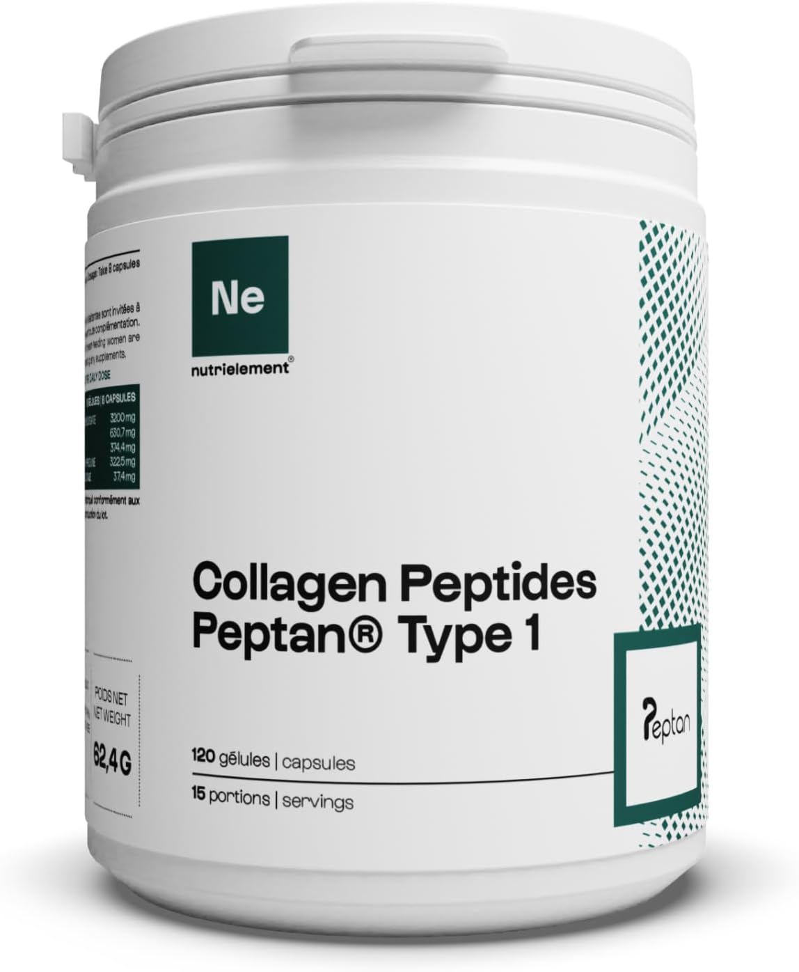 Nutrielement Collagen Peptide Type 1 120 Capsules - 3200mg Hydrolyzed Collagen per Dose - Dietary Supplement Tendons, Joints, Skin and Hair | Nutrielement By Nutrimuscle - Image 2