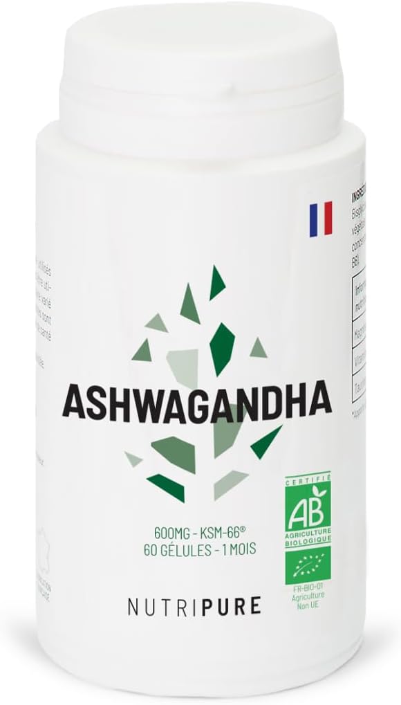 Nutripure | Ashwagandha Bio KSM66® | Adaptogenic Plant of Ayurveda | Vegan | Intellectual and Physical Wellness Supplement | Stress, Anxiety | 60 Capsules | 1 Month | Made in France - Image 2