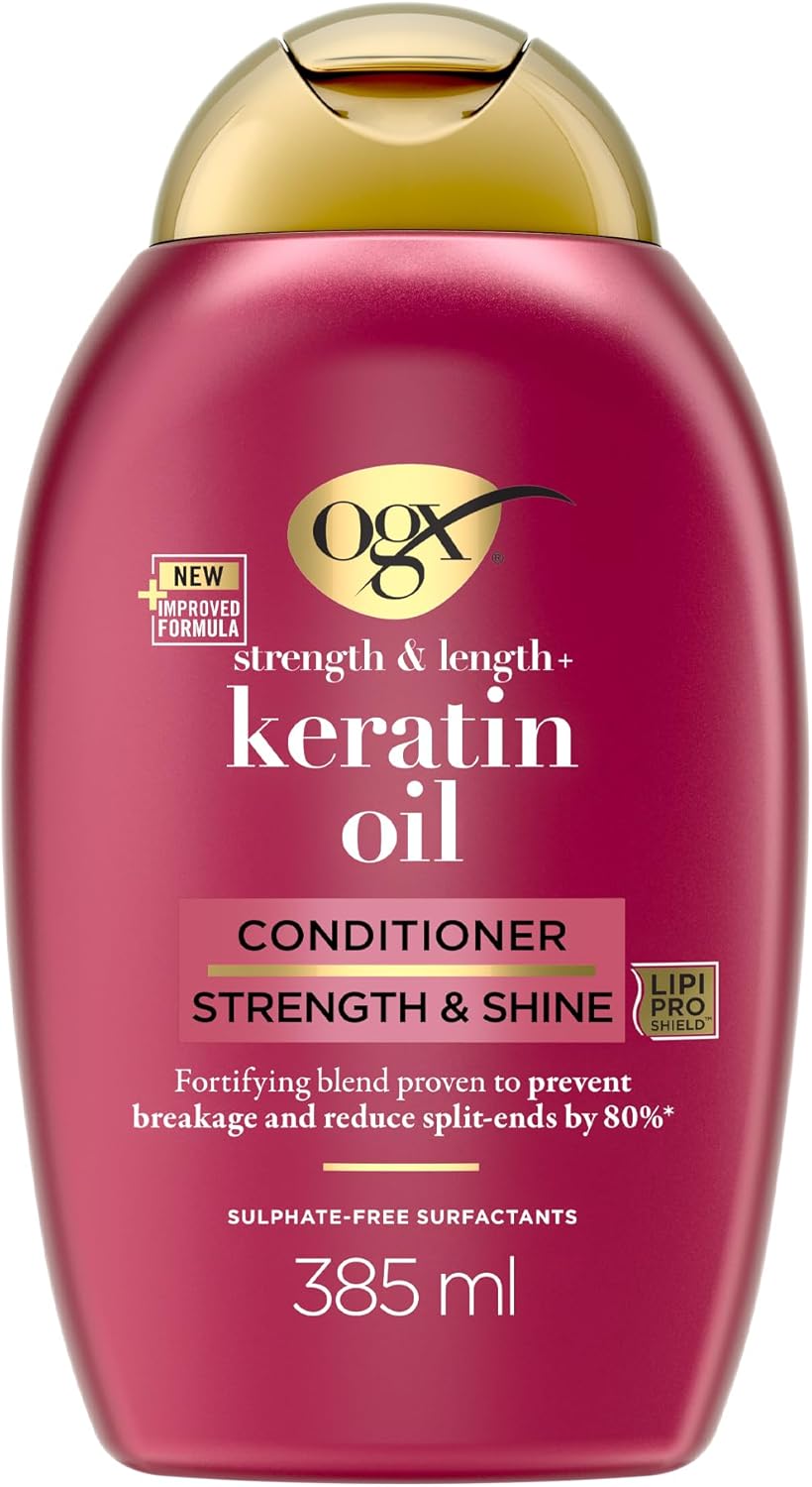 OGX, Keratin Oil Conditioner (385ml Bottle) - Strengthening Hair Care for Brittle Hair - Keratin Oil Conditioner Conditioner - Image 2