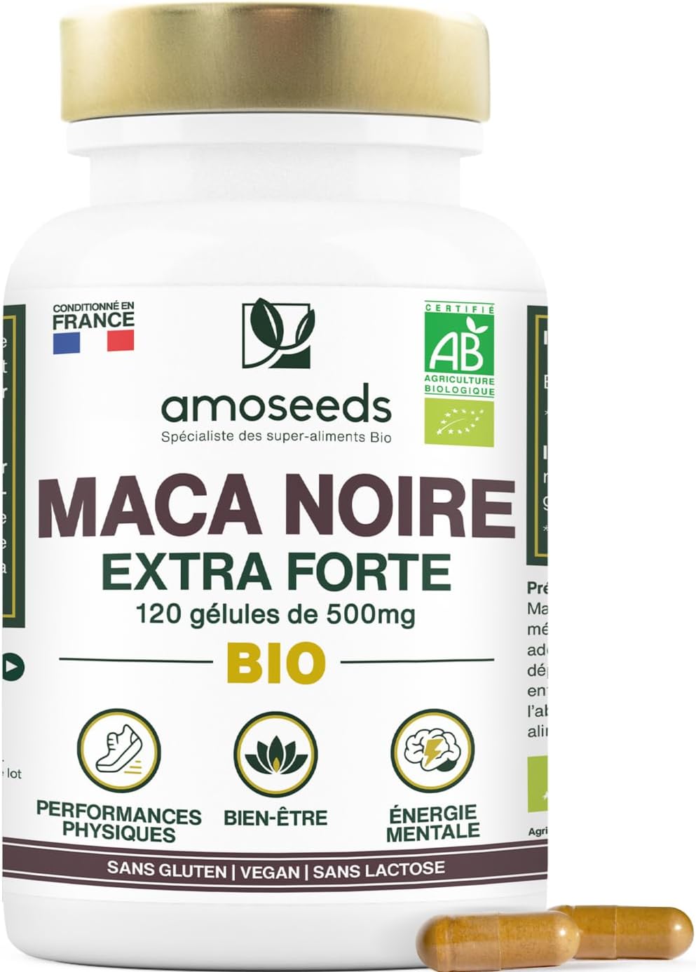 Organic Black Maca from Peru | Extra Strong 10,000mg per day | 120 vegan capsules | Hormone Regulator, Relaxation, Energy | Superior Quality for Sleep, Stress - Image 2