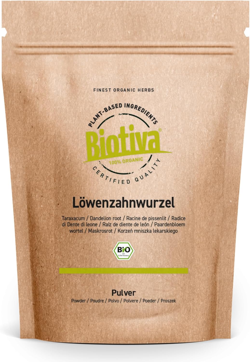 Organic Ground Dandelion Root 100 g - Premium Organic - Taraxacum officinale - Dandelion Powder - Bottled and Controlled in Germany - Biotiva - Image 2