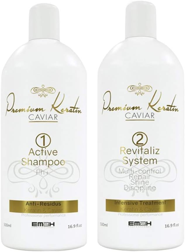 Premium Keratin Caviar Brazilian Straightening Kit with Caviar Extracts (2 x 500 ml) - Image 2