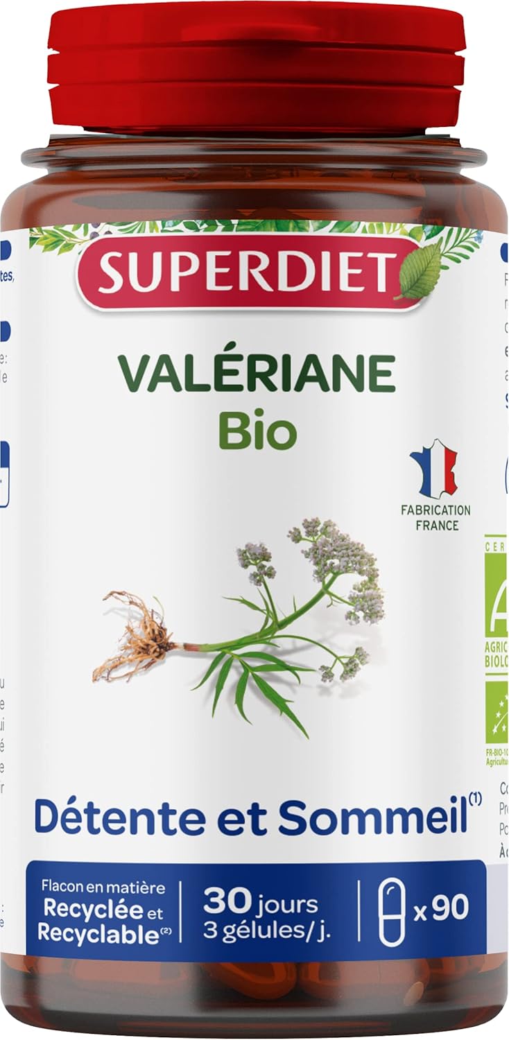 SUPERDIET - VALÉRIANE ORGANIC - Relaxation and Sleep - Phytotherapy - Made in France - 90 capsules - Image 2