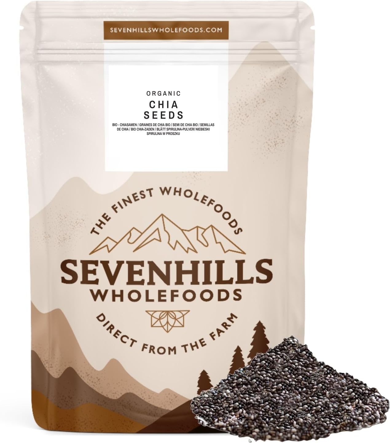 Sevenhills Wholefoods Organic Raw Chia Seeds 1.8kg - Image 2